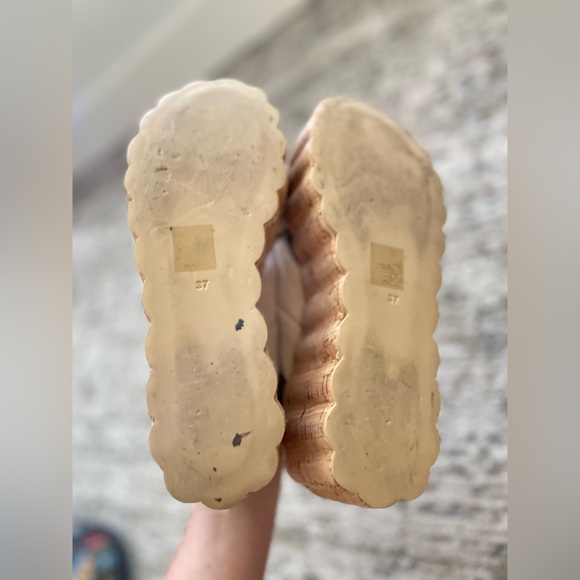 Free People Scalloped Platform Sandals Cork Slides Vanilla Size 7 US - Picture 5 of 10